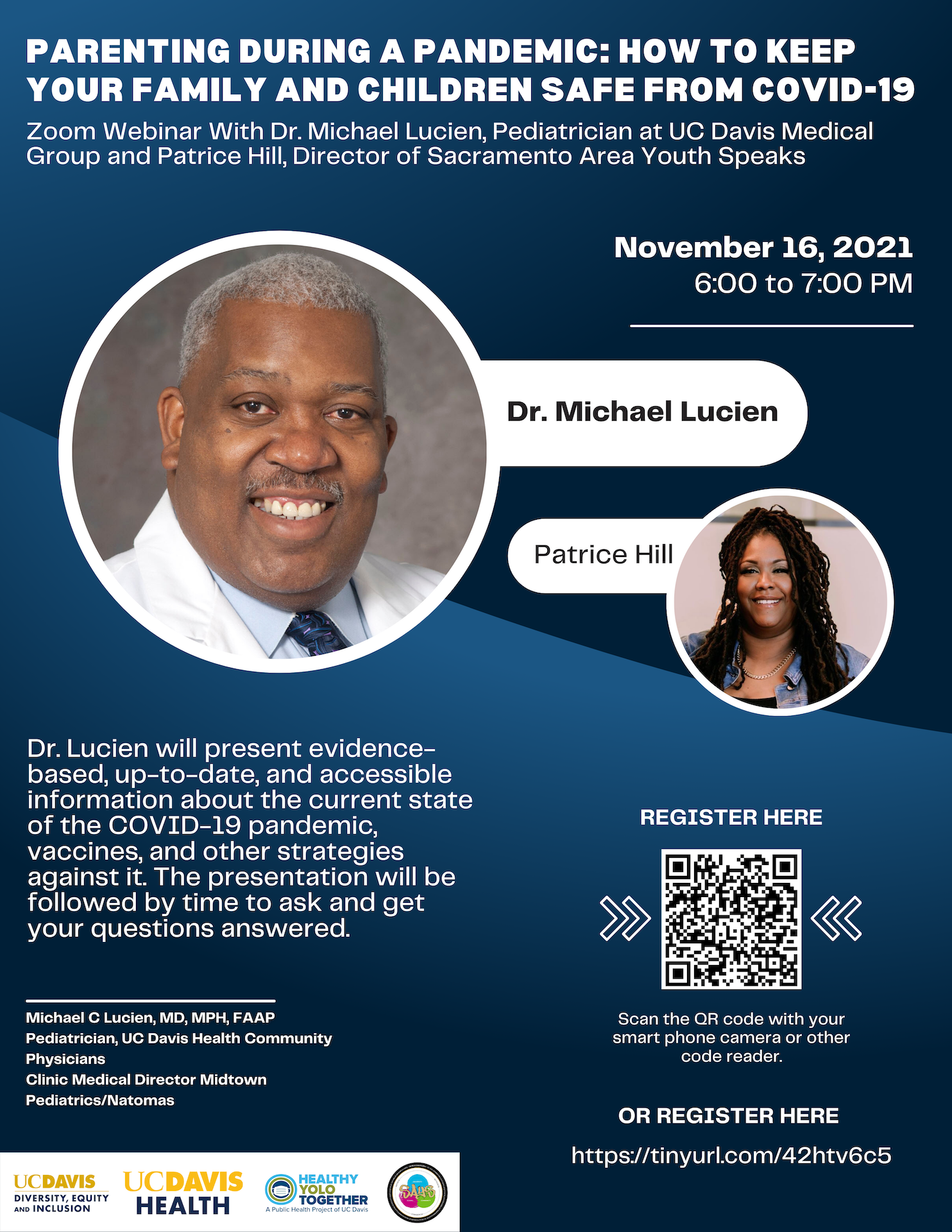 flyer for the IDEA Webinar with Dr. Michael Lucien