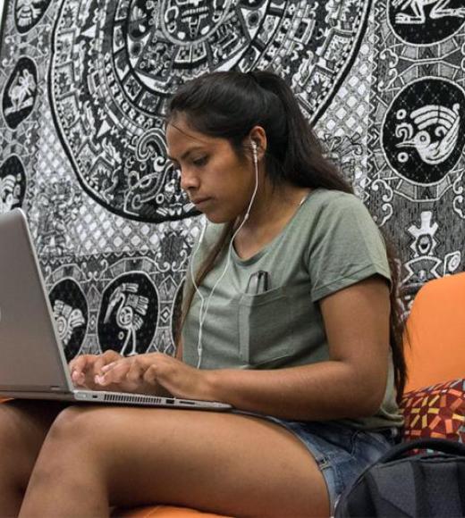 hispanic student on computer